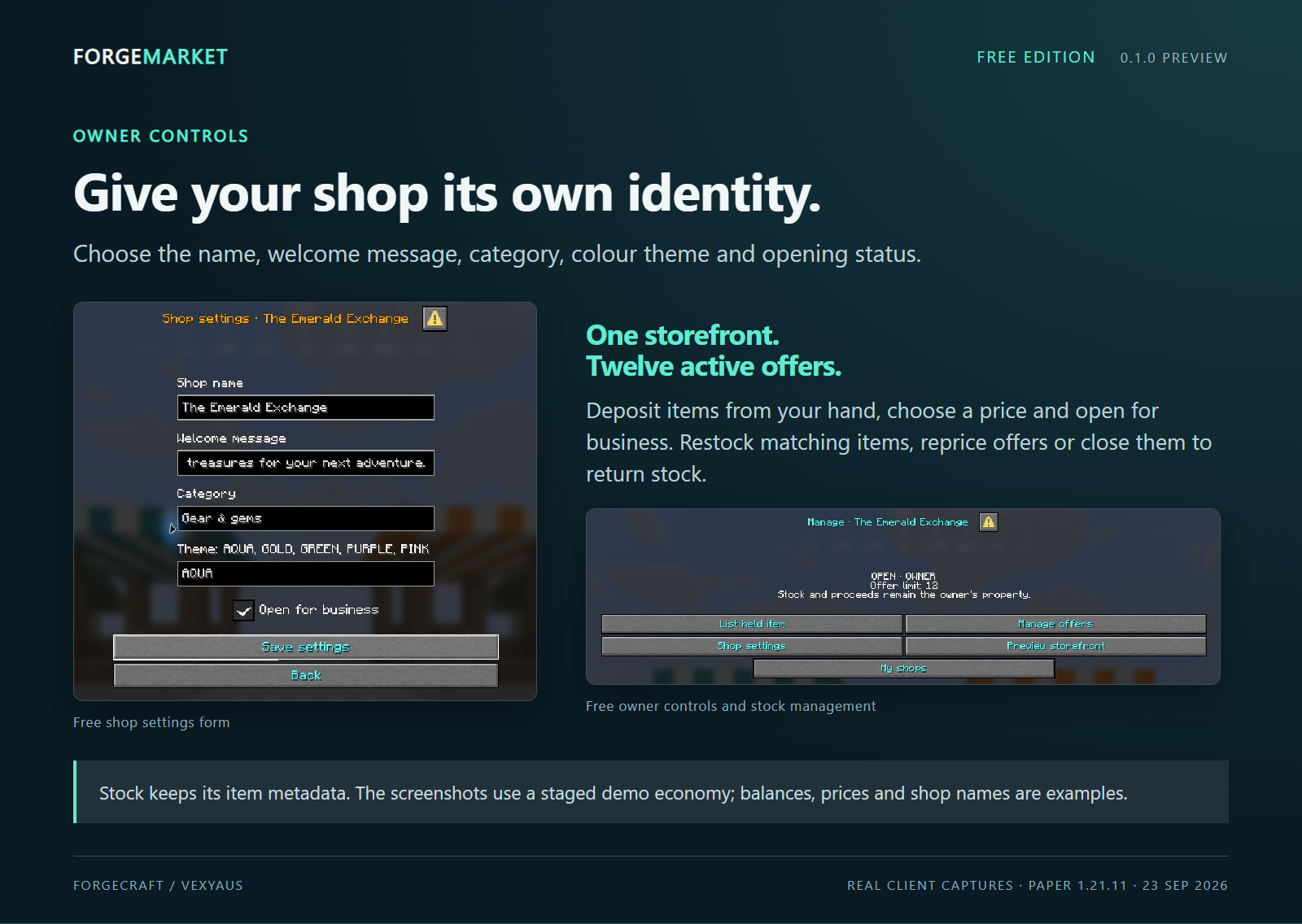 free edition: your storefront