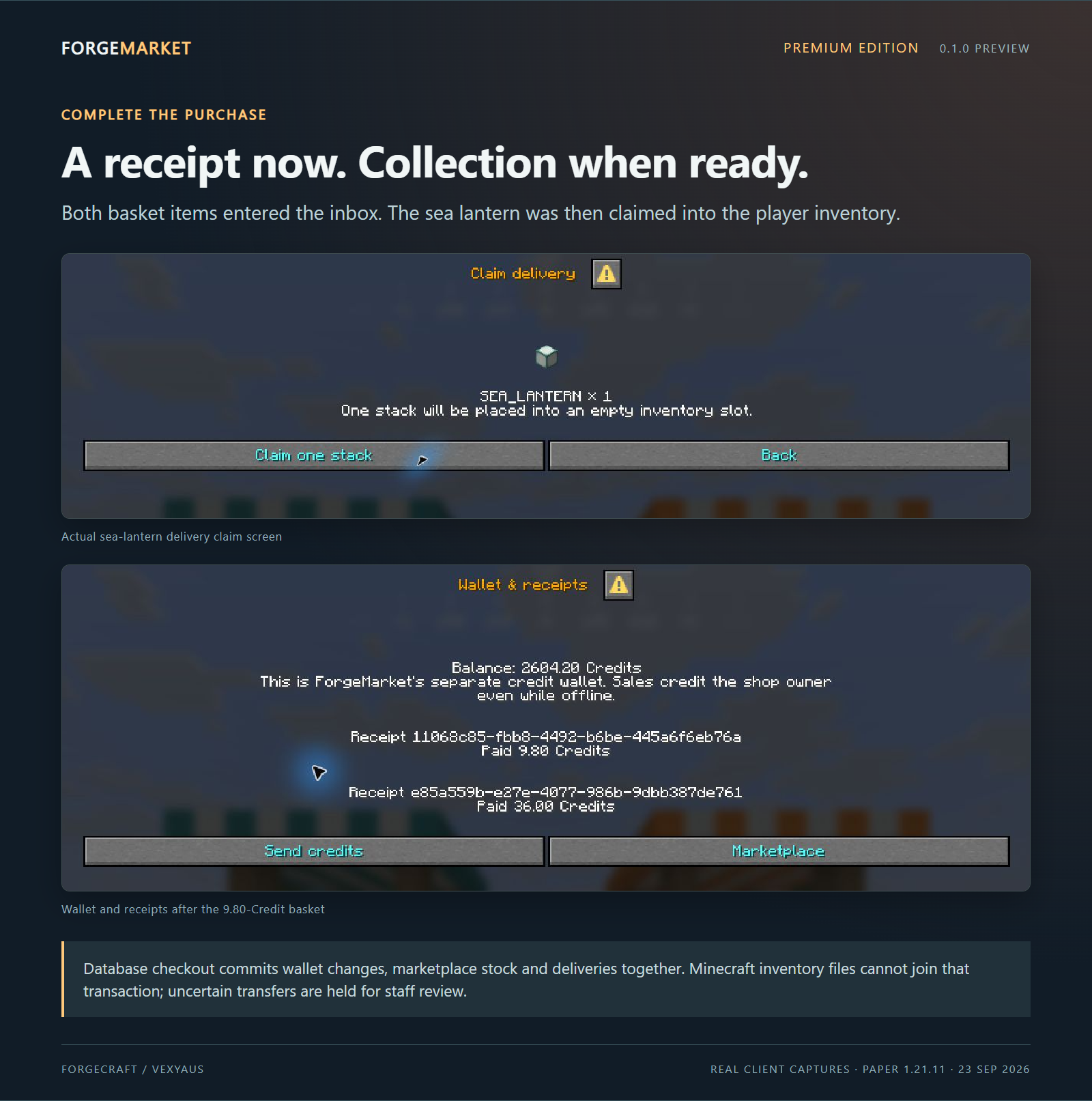 premium edition: delivery and wallet